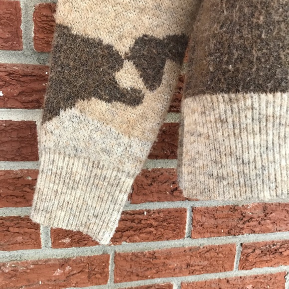 Anthropologie Moth Brown Tan Camo Pullover Sweater Size Small - Picture 6 of 12